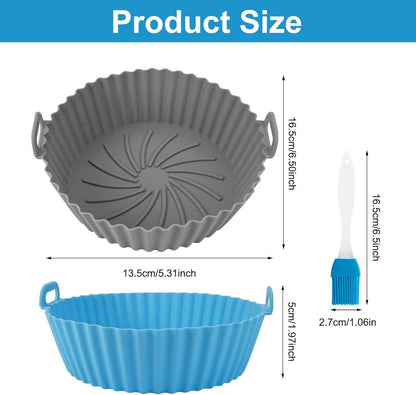 3er Set Silikonform für Heißluftfritteuse 16,5cm Rund