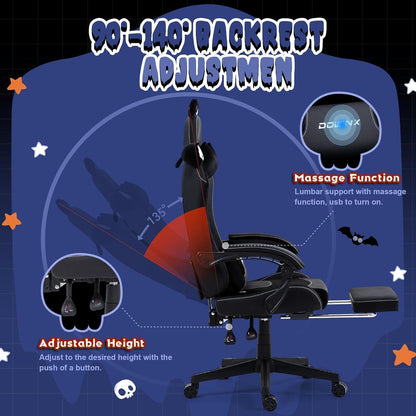 Dowinx Gaming Stuhl Weiße Katze - Ergonomisch mit PU-Leder