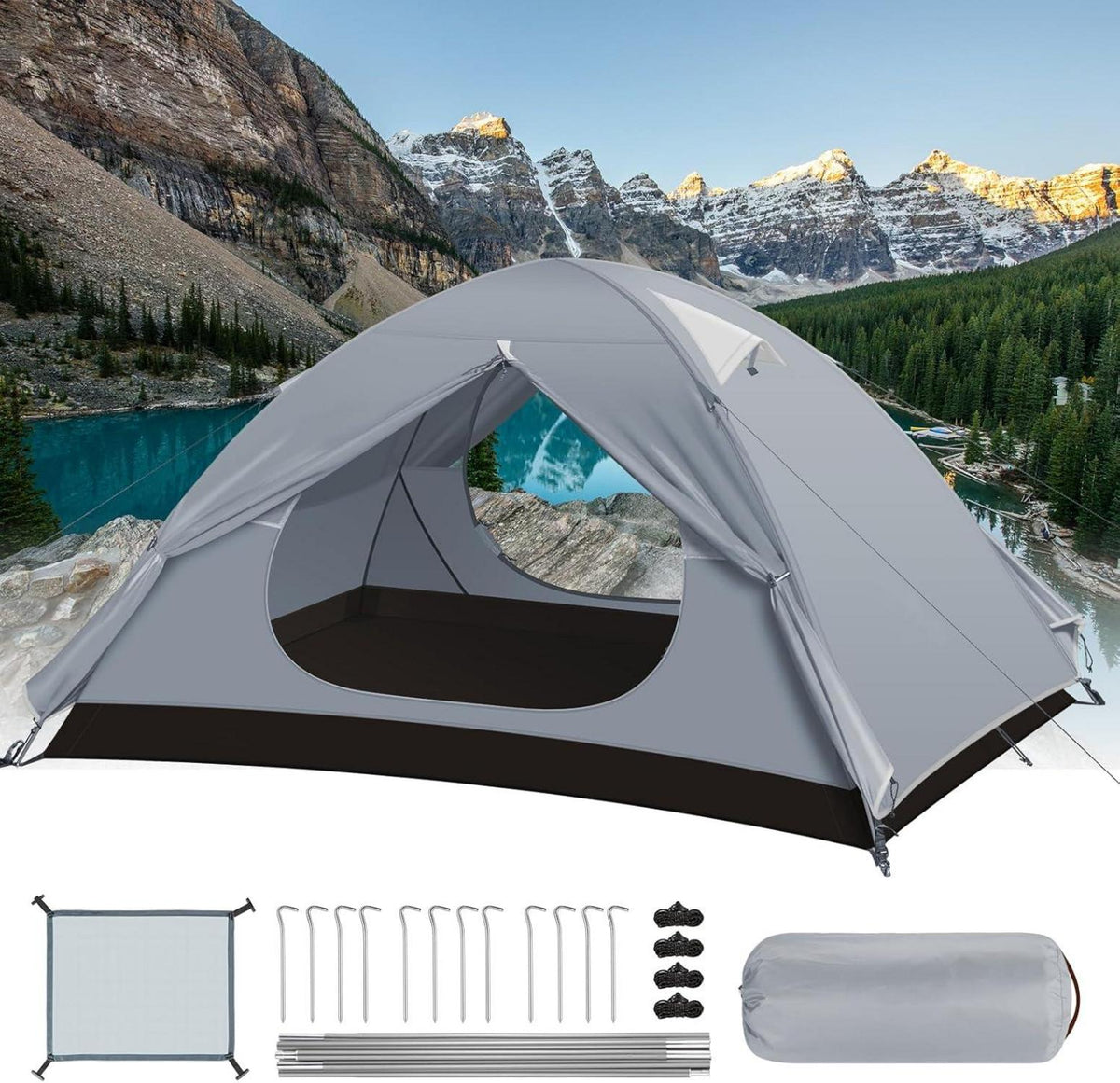 Ultraleichtes Camping Zelt, Kuppelzelt 2-3