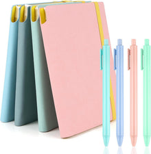 Notizbuch Set A6 4 Mini Notizbücher mit Gelstiften