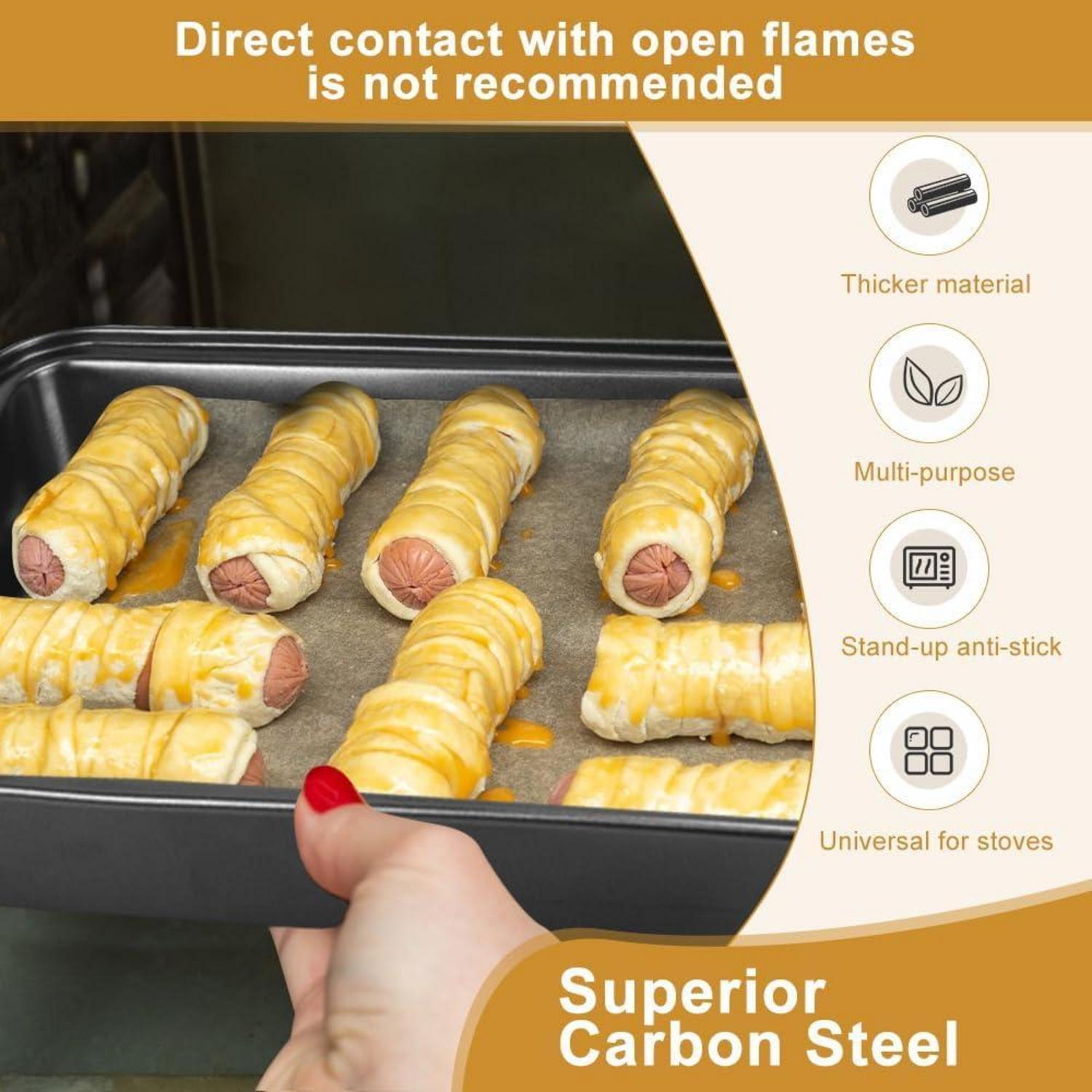 Backblech Rechteckig Universal Backofen Plätzchenblech Kuchenform Pizzablech Tablett Hoch