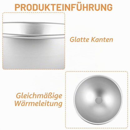 2x Halbkugel Backform 20cm - Aluminium Kuchenform für Torten
