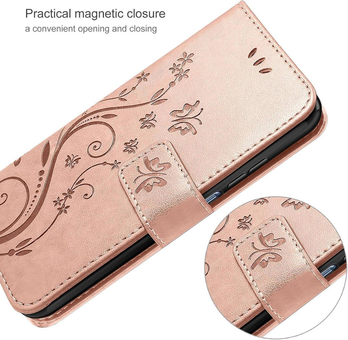 Samsung Galaxy A25 5G Lederhülle Wallet Schutzhülle Rose Gold