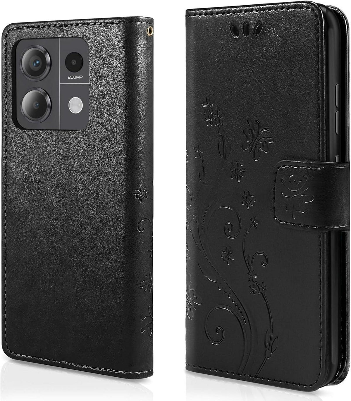 AROYI Xiaomi Redmi Note 13 Pro 5G Wallet Hülle Schwarz Schutzhülle