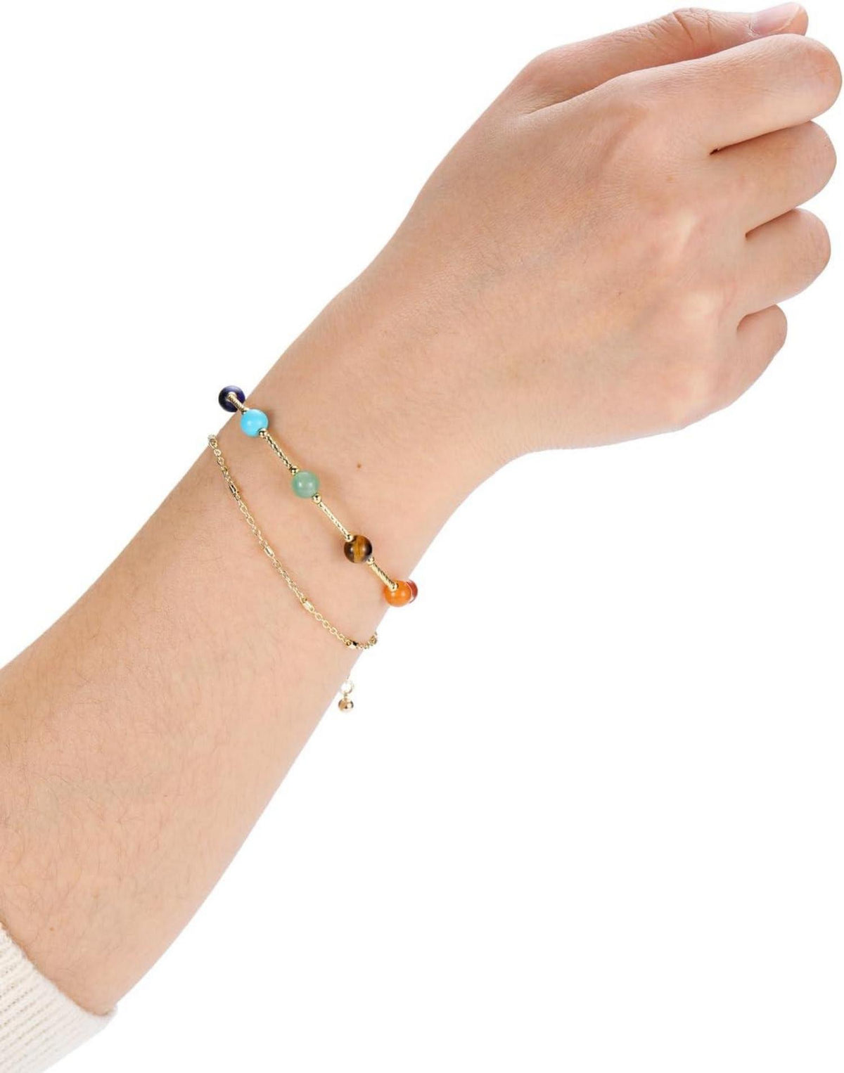 Chakra Armband Heilstein Doppellagiges Partnerarmband Yoga Reiki