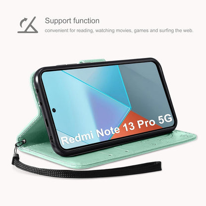 AROYI Xiaomi Redmi Note 13 Pro 5G Leder Wallet Hülle Schutzfolie Minzgrün