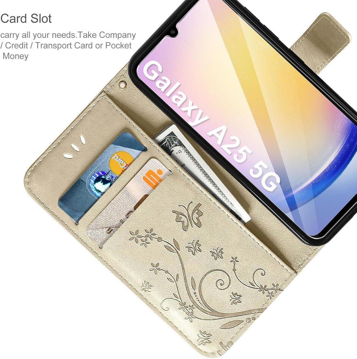 AROYI Samsung Galaxy A25 5G Lederhülle Wallet Schutzhülle