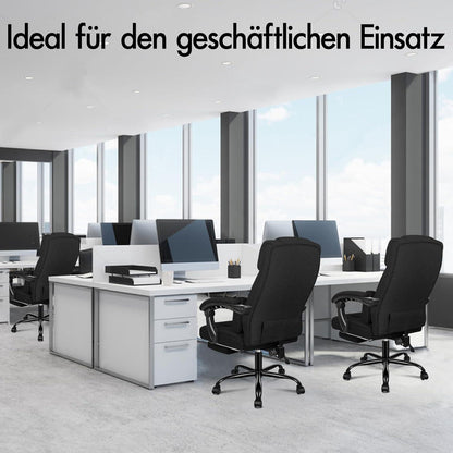 Ergonomischer Bürostuhl mit Fußstütze hoher Rückenlehne 150°-Neigung