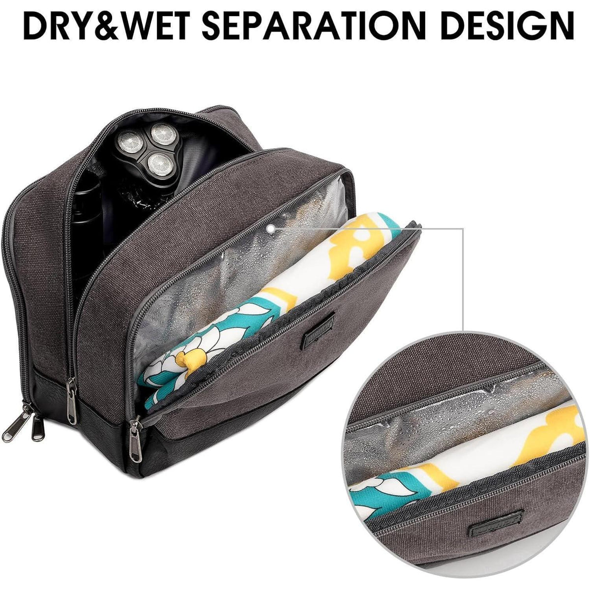 Kulturtasche Herren Dunkelgrau - Wasserabweisend & Funktional
