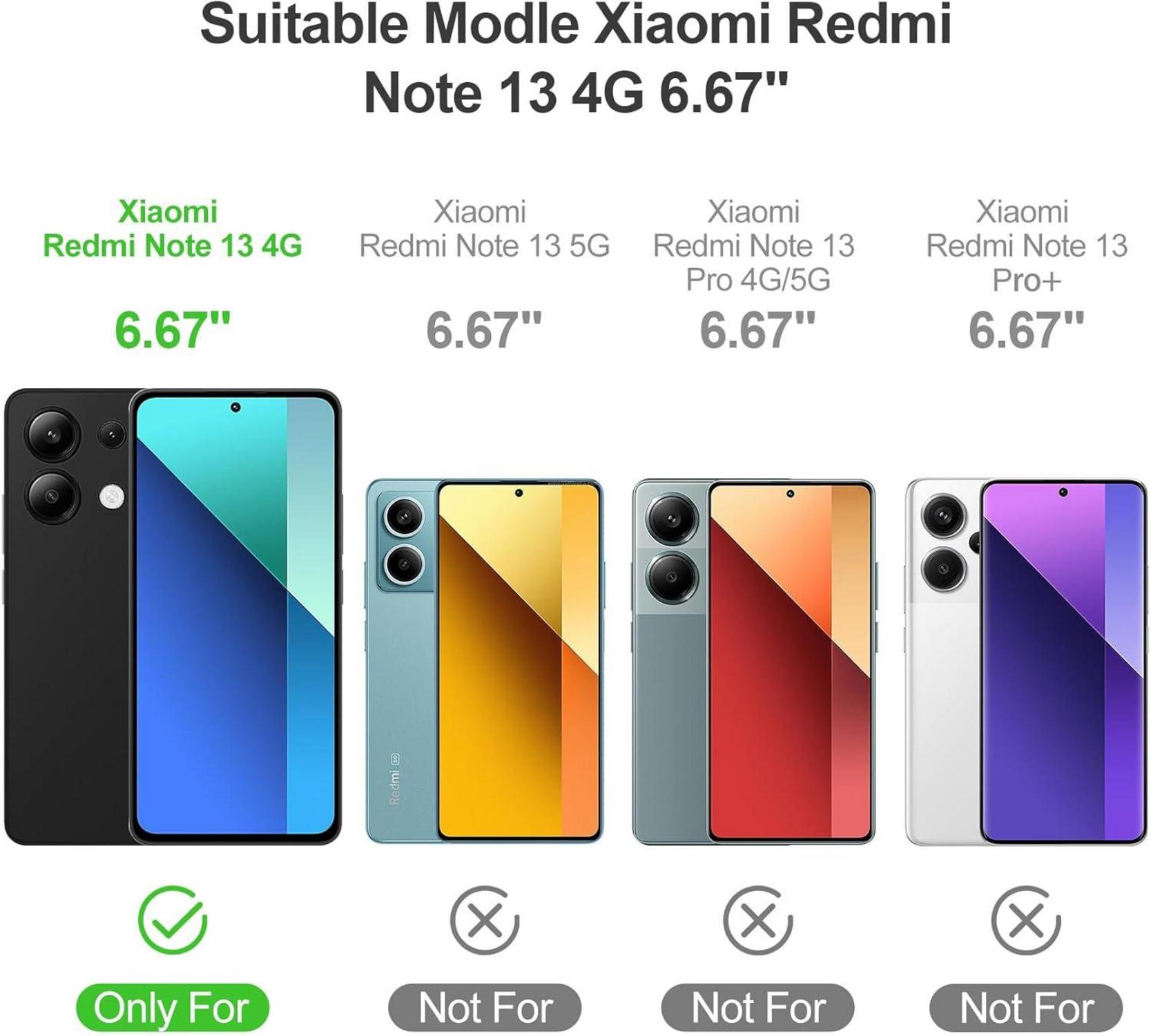 AROYI Xiaomi Redmi Note 13 4G Lederhülle Wallet Blau