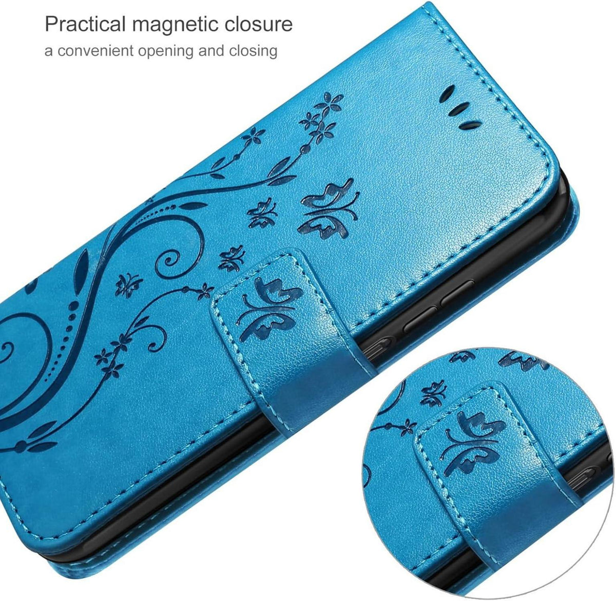 AROYI Xiaomi Redmi Note 13 4G Lederhülle Wallet Case Blau