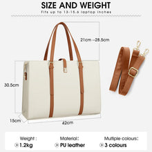 Schwarze Damen Handtasche shopper groß PU Leder 15.6 Zoll