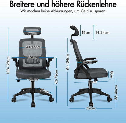 ALFORDSON Büro-Schreibtischstuhl Dunkelgrau Ergonomisch