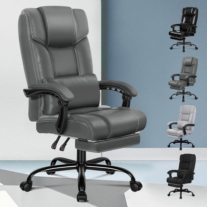 Ergonomischer Bürostuhl mit Fußstütze und hoher Rückenlehne