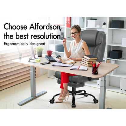 Ergonomischer Bürostuhl mit Fußstütze und hoher Rückenlehne