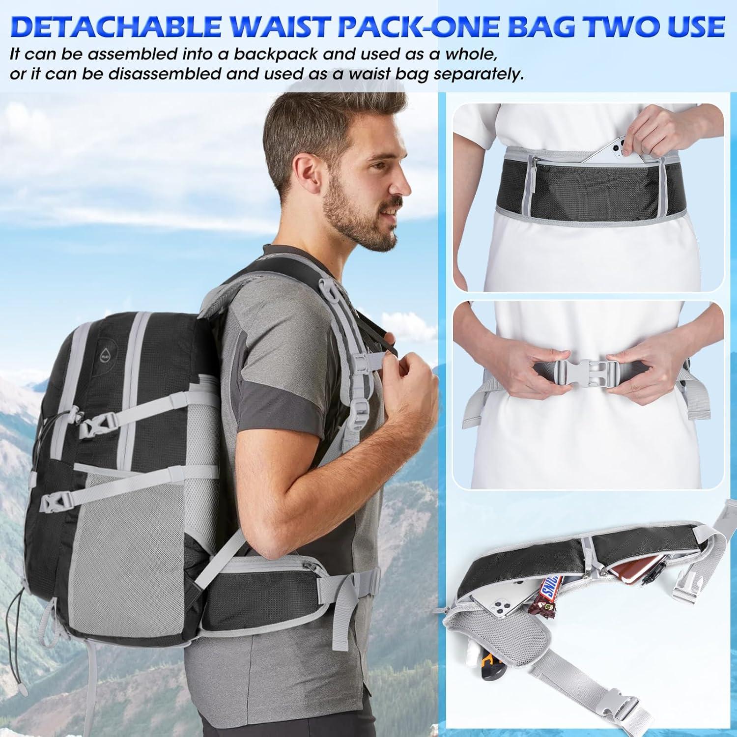 Wanderrucksack 40L Wasserdicht Leicht Groß Faltbar Trekkingrucksack