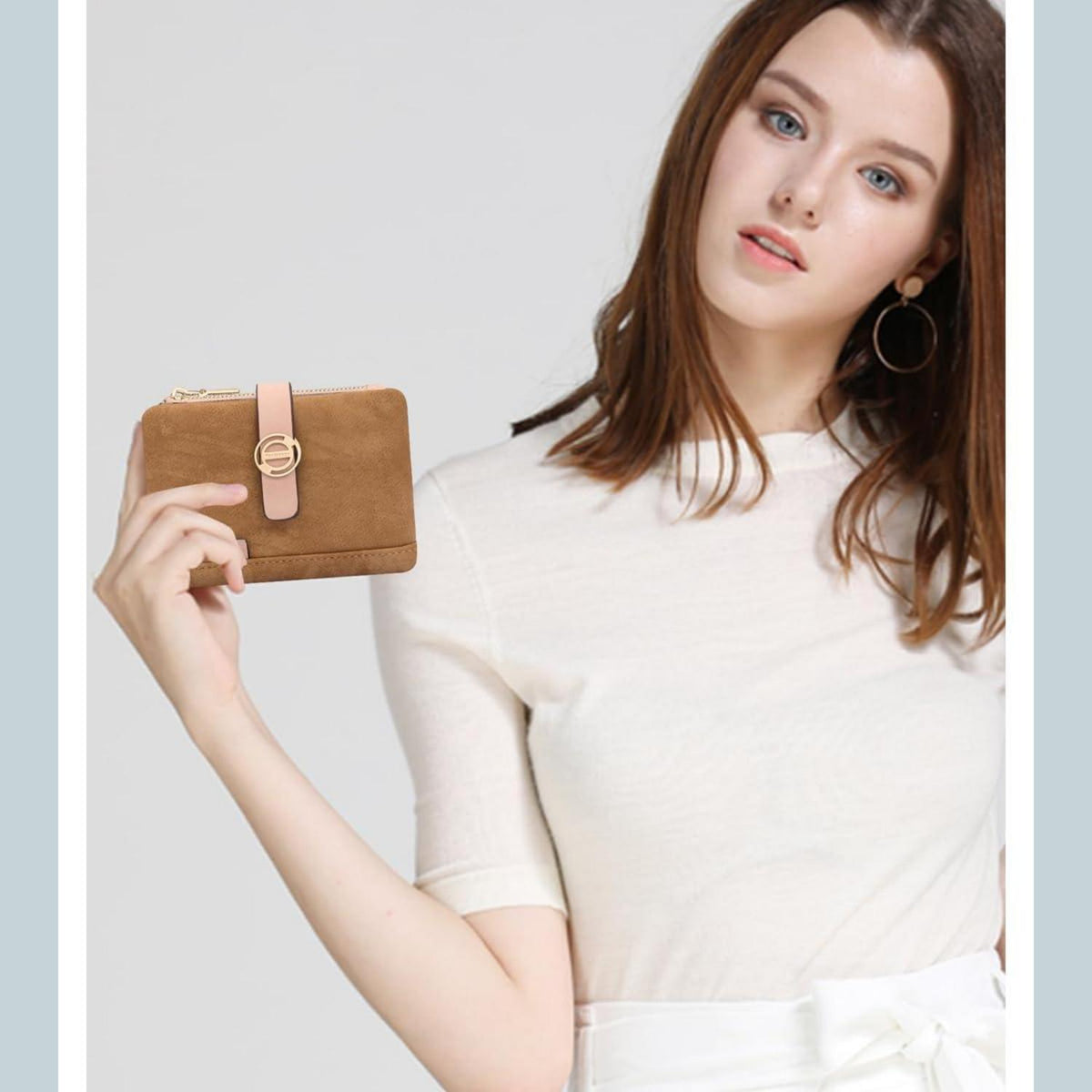 REETEE Damen Geldbörse Klein PU Leder Portemonnaie Zipper Münzfach