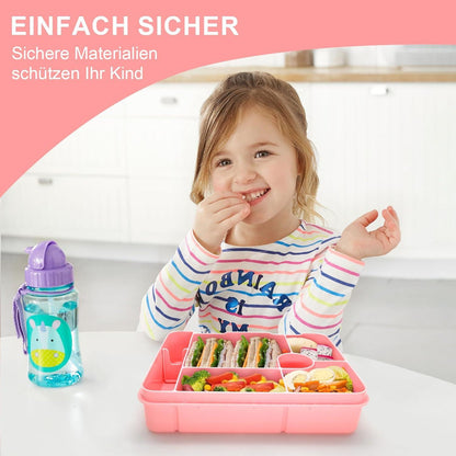 Brotdose Kinder mit Fächern Bento Lunchbox für Schule Ausflüge