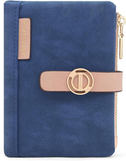 Damen Geldbörse Klein PU Leder Mehrere Fächer Zipper Münzfach