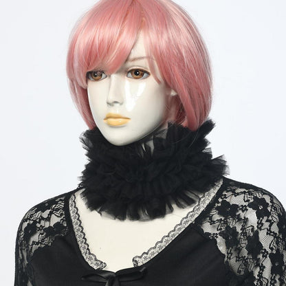Rüschenkragen Renaissance viktorianisch Steampunk Clown Halsbekleidung schwarz