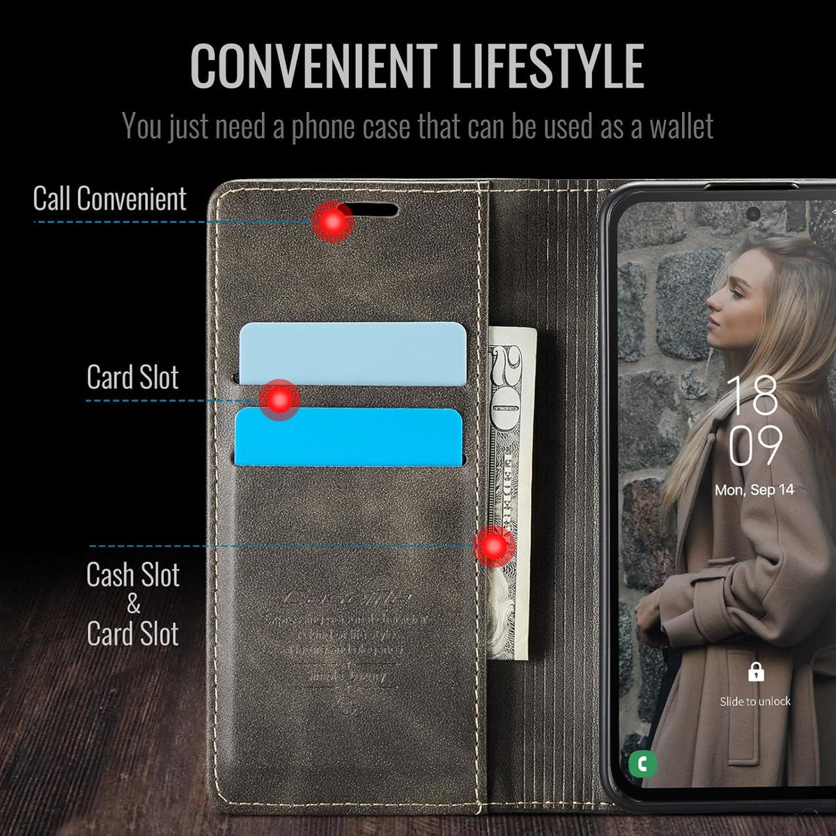 Samsung Galaxy S24 5G Handyhülle Leder Klapphülle Kaffee