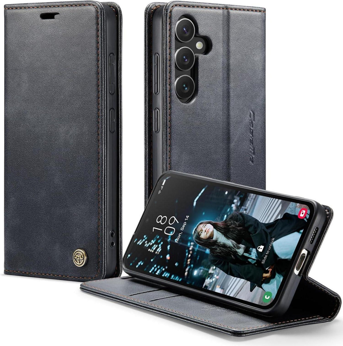 Samsung Galaxy S24 Handyhülle Leder Klapphülle Magnet Kartenfach