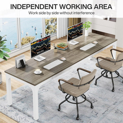 Doppelter Schreibtisch 200x70cm | Eiche | Home Office & Büro