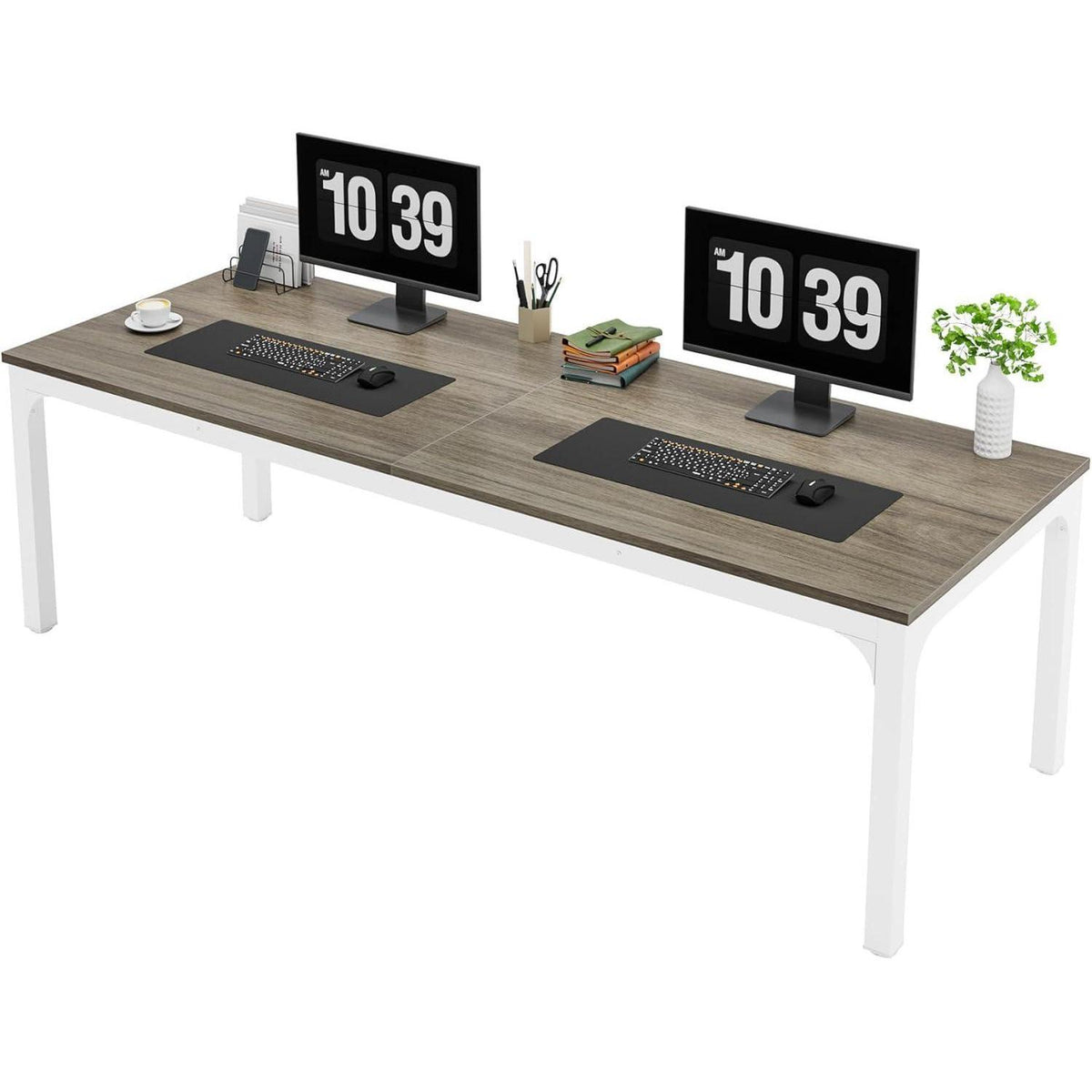 Doppelter Schreibtisch 200x70cm | Eiche | Home Office & Büro