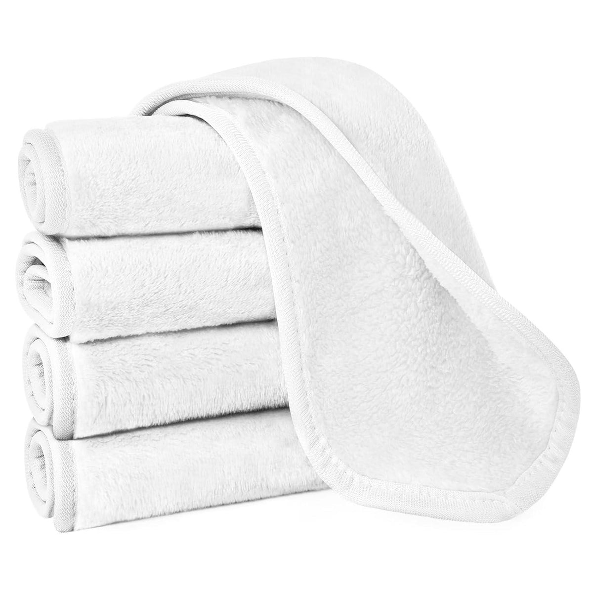 Mikrofaser Gesichtsreinigungstücher 5er Set Weiß, Waschbar