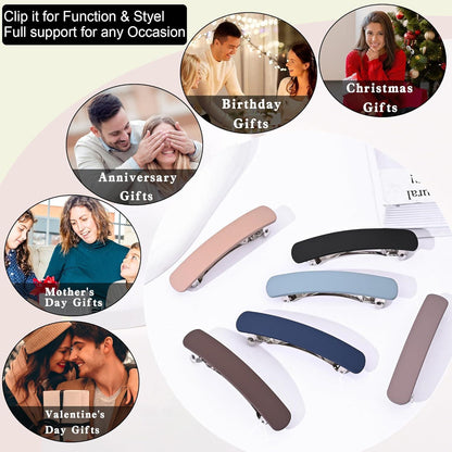 4er Pack große Haarspangen Damen dickes feines Haar elegant matt 8,5 cm
