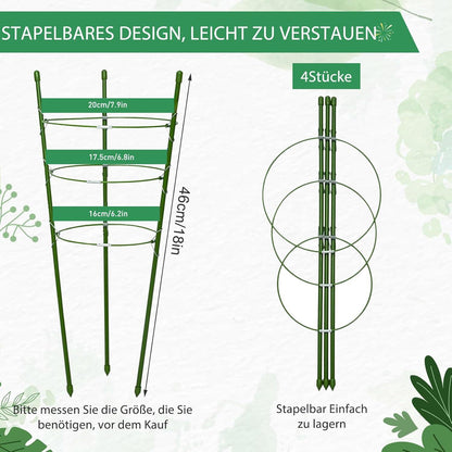Tomaten Rankhilfe 4 Stück verstellbare Gurken Rankhilfe 45 cm - Multifunktional & robust