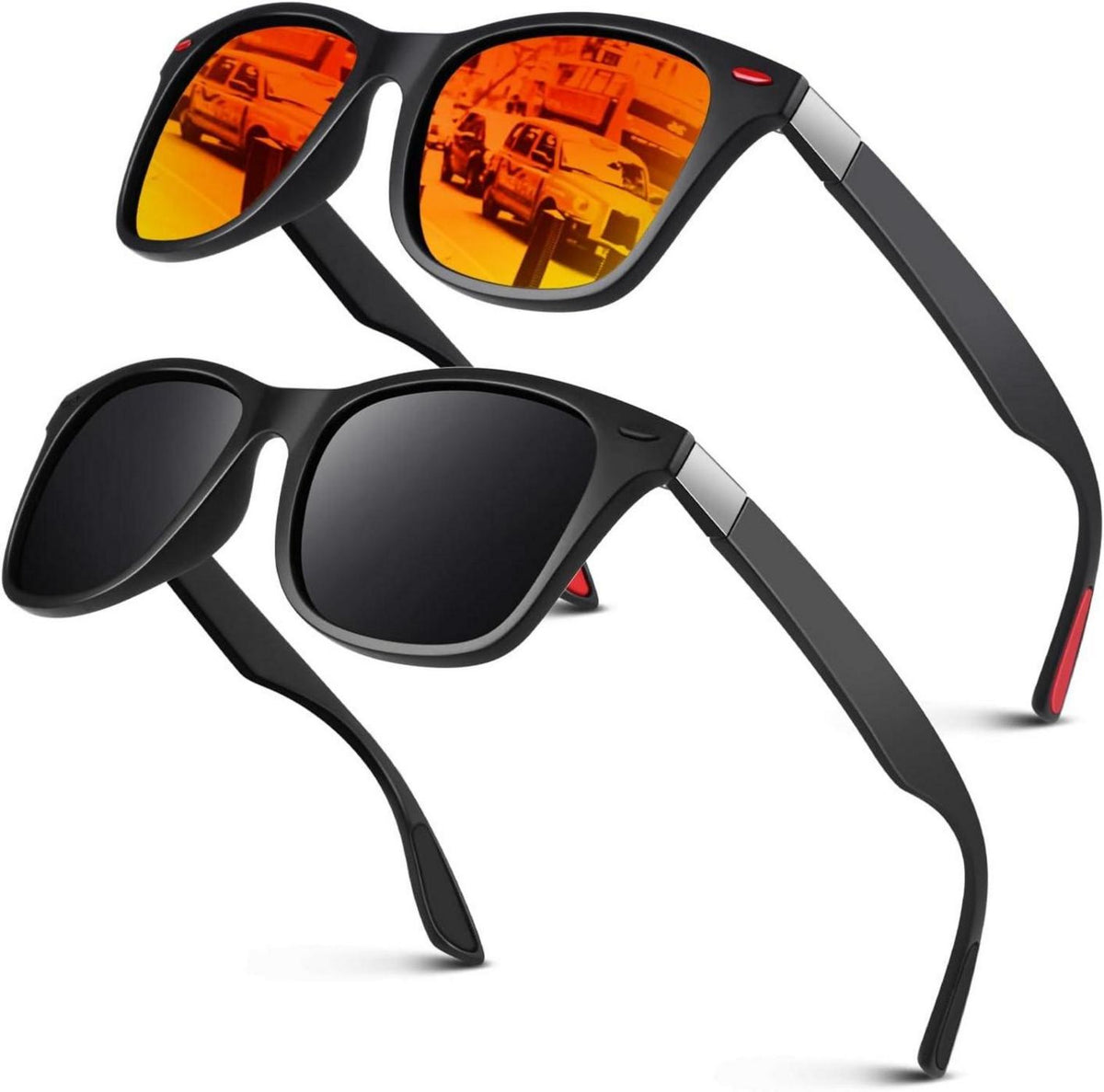 Polarisierte Sonnenbrille UV400 Schutz TR90 Retro Eckig Cat 3 Optik