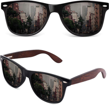 Polarisierte Sonnenbrille Holz Retro UV400 Handgefertigt