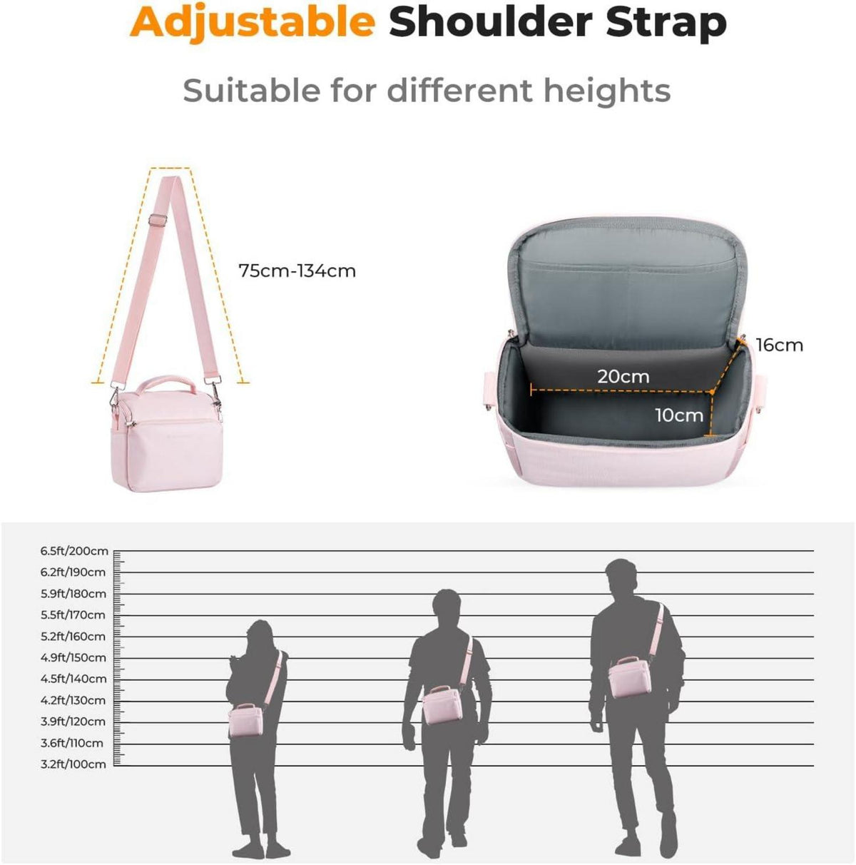 Kamera-Rucksack Umhängetasche SLR-Tasche Liner-Tasche Fotografen Pink
