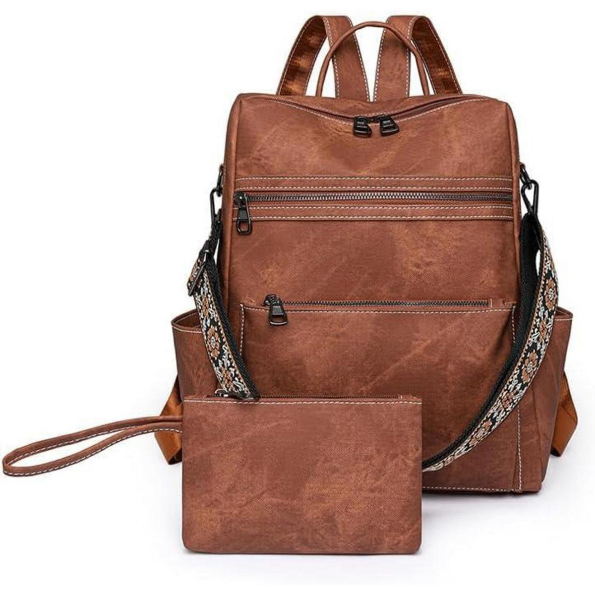 Wandelbarer Damen Rucksack mit Diebstahlschutz, wasserdicht, Braun