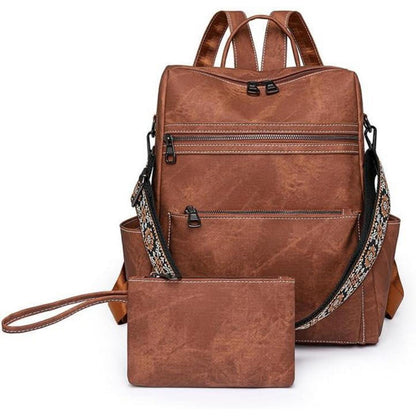 Wandelbarer Damen Rucksack mit Diebstahlschutz, wasserdicht, Braun