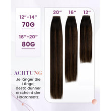 Echthaar Zopf Extension Balayage Braun Ombre 50cm