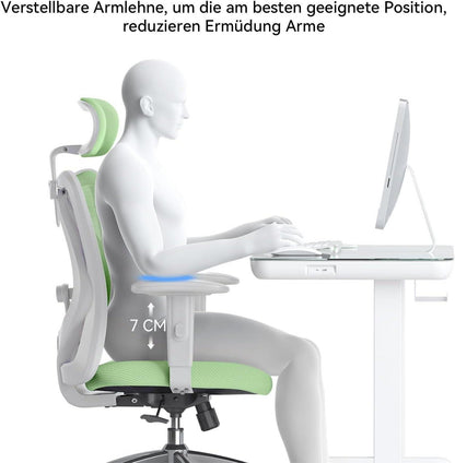 Ergonomischer Bürostuhl mit verstellbarer Kopfstütze und