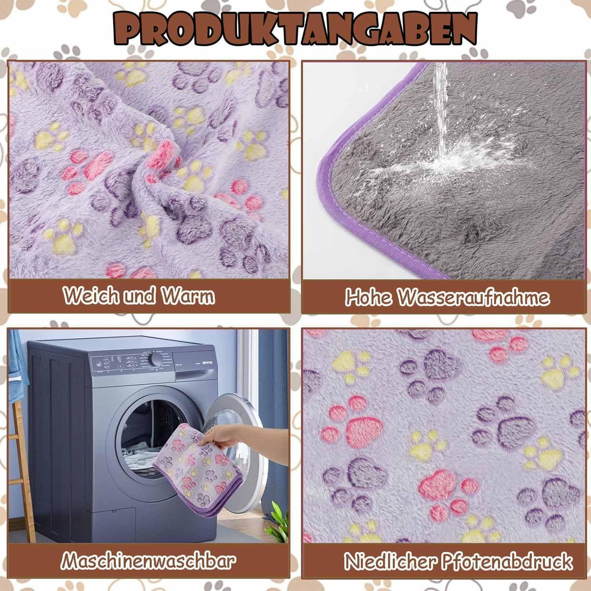Flauschige Haustierdecke 3er Set – Weich & Waschbar (76x52cm)