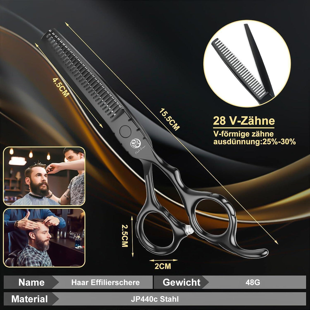 Professionelles Haarschneideschere Set 5,5 Zoll mit Effilierschere