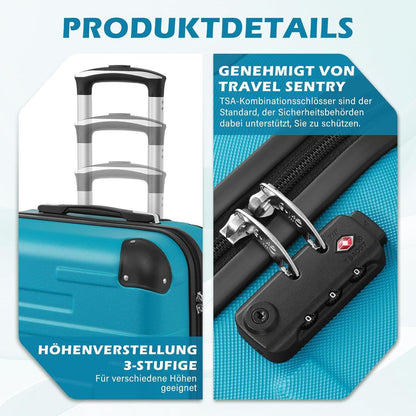 Hartschalen Koffer Set 2tlg. Dunkelgrün – Erweiterbar & TSA-Schloss