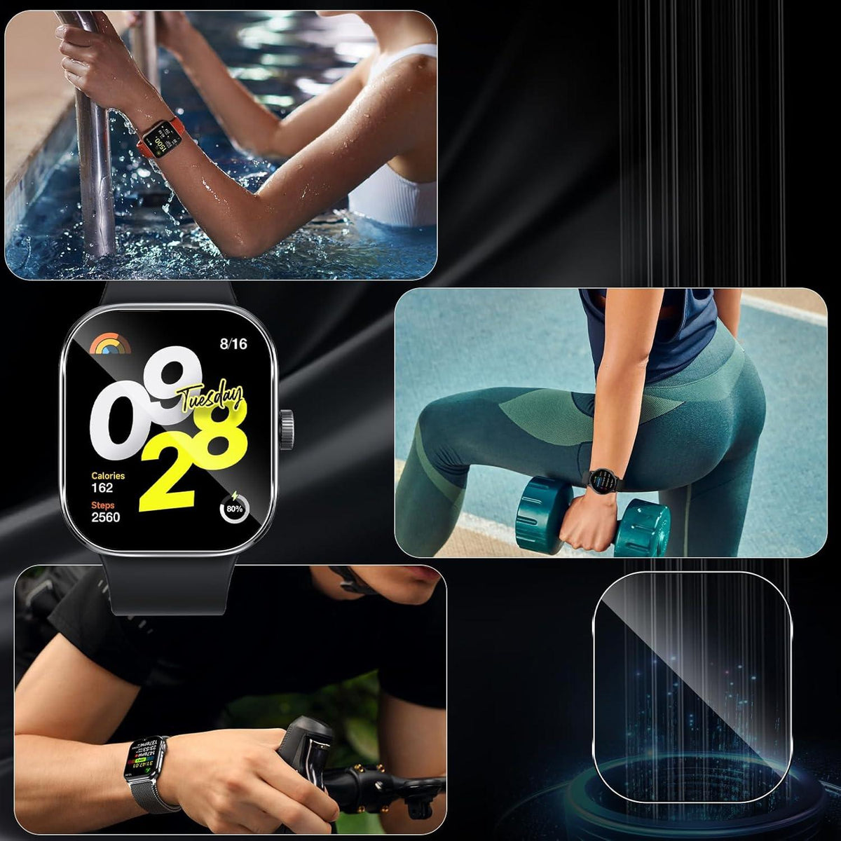 Schutzfolie Xiaomi Redmi Watch 4 3er Pack 9H Klar Anti-Fingerabdruck