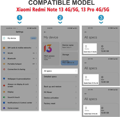 Panzer Schutzglas Xiaomi Redmi Note 13/13 Pro 6,67 Zoll 9H