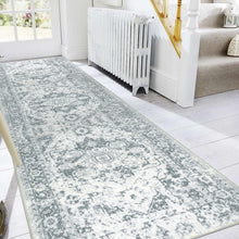 Läufer 80x300cm Grau Waschbar Rutschfest Mikrofaser Orientalisch