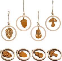 Herbstdeko Holz Metall Kürbis Pilze Hängend 16er Set 10cm