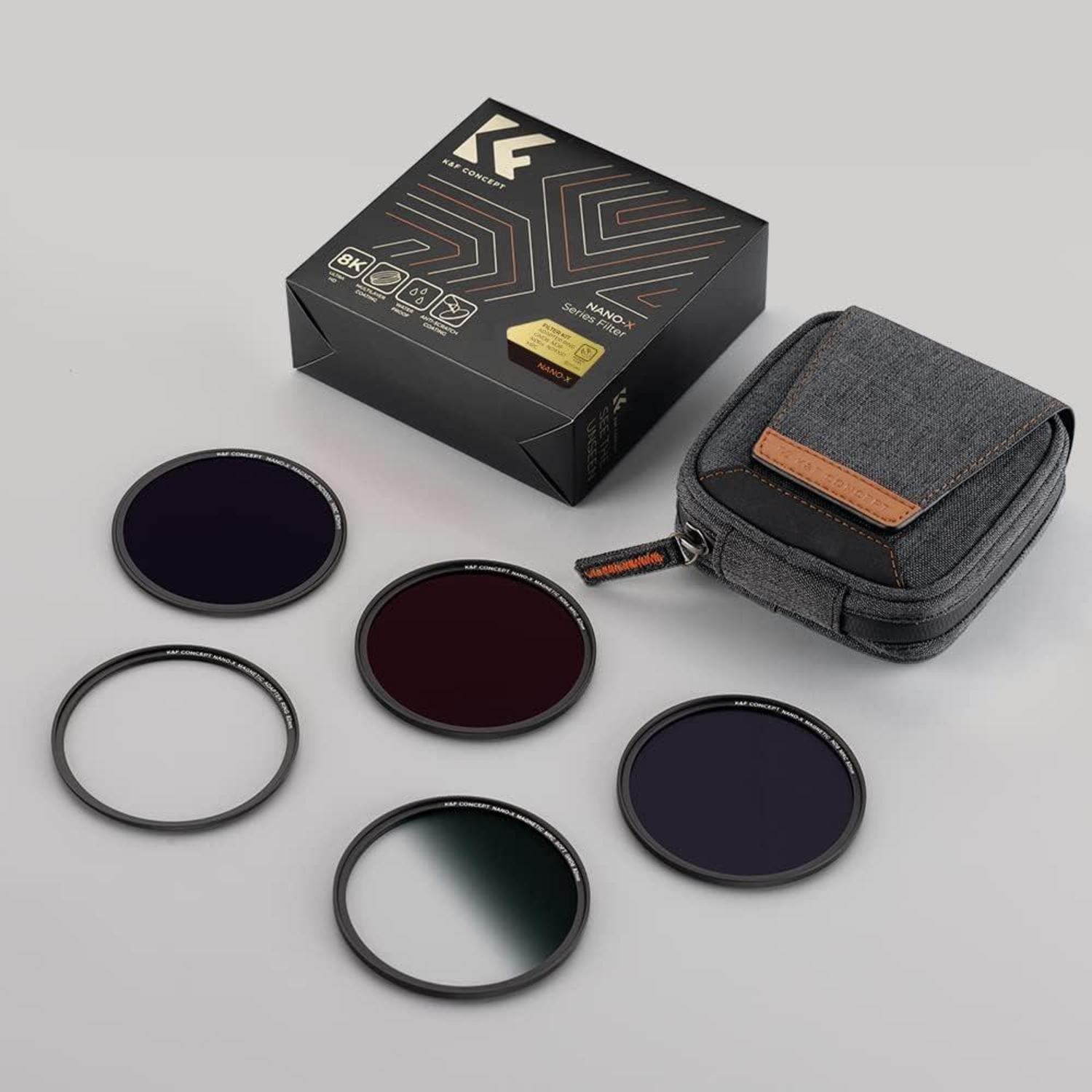 K&F Concept Nano X-Serie 95mm Magnetisches Filter Set GND8 ND8 ND64 ND1000