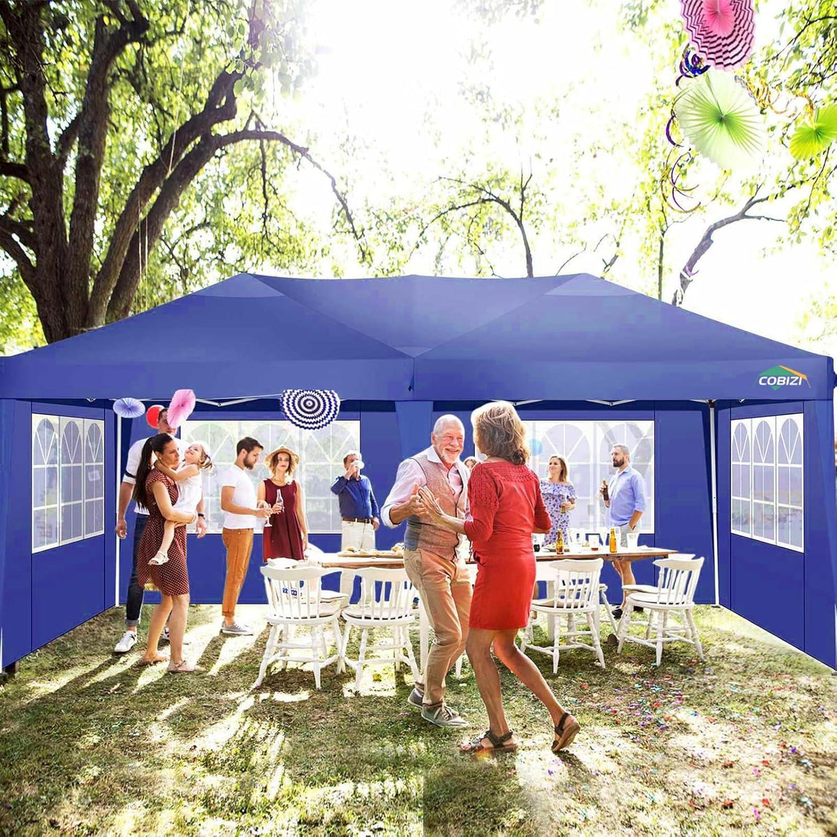 COBIZI Faltpavillon 3x6 Wasserdicht Winterfest UV-Schutz 6 Seitenwände