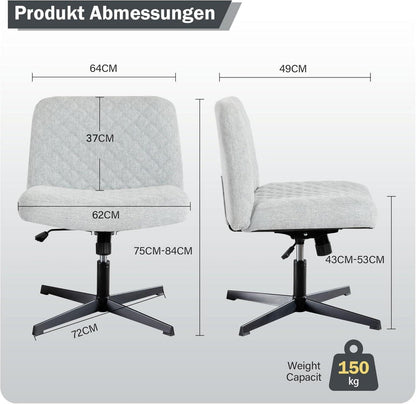 Fantasylab Bürostuhl ohne Armlehnen Heavy Duty Ergonomisch
