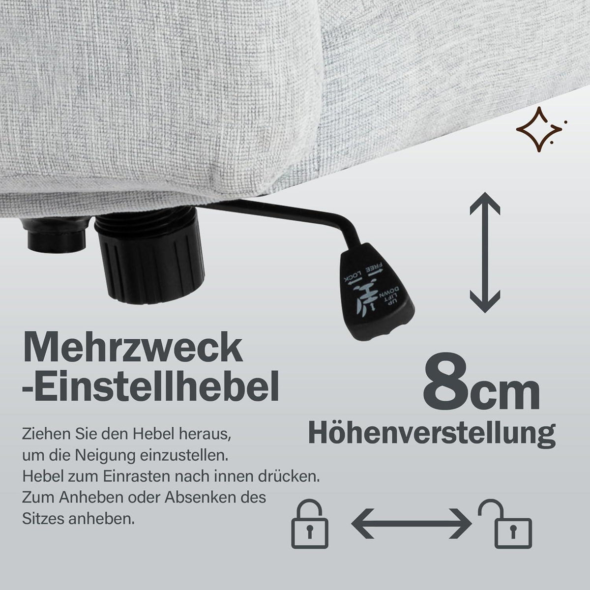 Fantasylab Bürostuhl Ohne Armlehnen Breiter Sitz Ergonomisch Eitelkeit