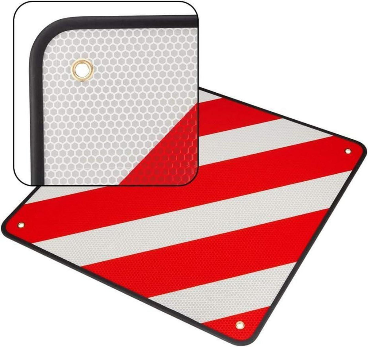 Warntafel Aluminium Spanien Italien 50x50cm mit Spanngurte für Fahrradträger